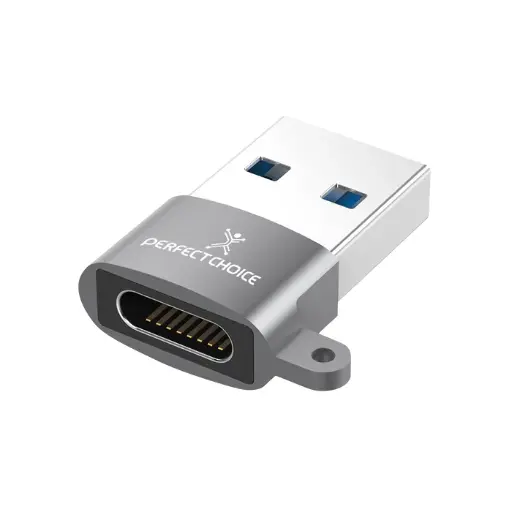 [PC-101253] Perfect Choice Adaptador USB A Macho - USB C Hembra, Gris AC-9658 SKU: PC-101253