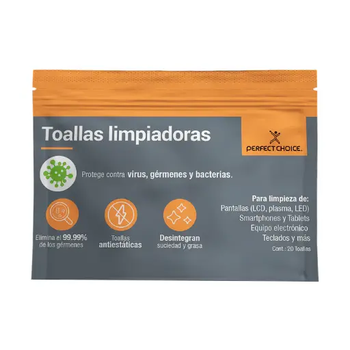 [PC-030270] Perfect Choice Toallas Limpiadoras para Laptops y Pantallas PC-030270 CN-975 SKU: PC-030270