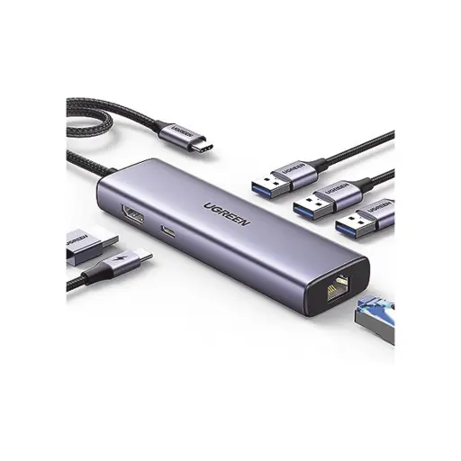 [15598] HUB USB-C (Docking Revodok Pro 210) Ugreen 10 en 1 | 2 Puertos HDMI 8K,4K@60Hz | 3 USB-A | USB-C (5Gbps) | USB-C PD Carga 100W | RJ45 (Gigabit Ethernet) | Lector Tarjetas SD + Micro SD (TF) Simultáneo | Carcasa de Aluminio SKU: 15598