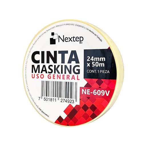 [NE-609V] Cinta Masking Nextep Uso General 24mm x 50mts SKU: NE-609V