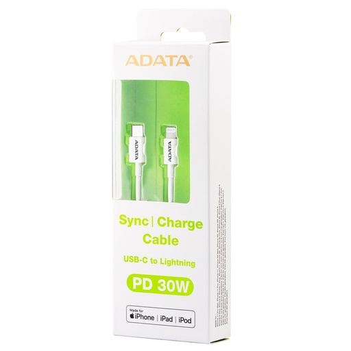 Adata Cable USB-C Macho - Lightning Macho, 1 Metro, Blanco SKU: AMFICPL-1M-CWH