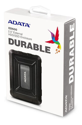 Adata Gabinete de Disco Duro ED600 2.5'', SATA III, USB 3.1, Negro SKU: AED600-U31-CBK