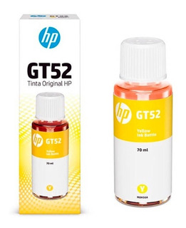 [M0H56AL] GT52 Amarillo Original Botella de Tinta HP Smart Tank 514, 517, 616, 500, 515, 519, 530, 533, 615, 618, HP Deskjet 5810, 5820, HP Ink Tank 115, 318, 319, 410, 415, 416, 418, 419, 455, 457, 450, 315/  8,000Pag. 70ml SKU: M0H56AL