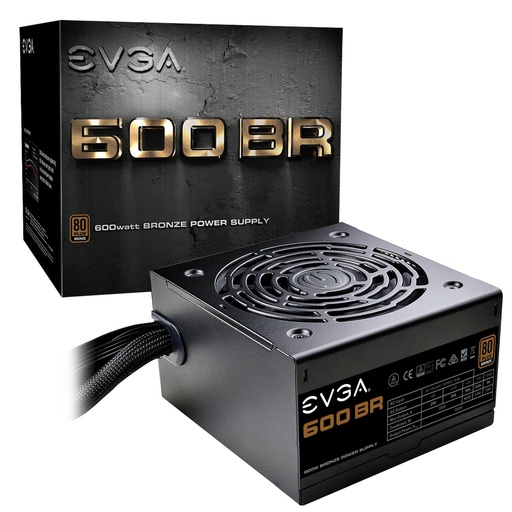 Fuente de Poder EVGA 0600-K1 80 PLUS Bronze, 24-pin ATX, 120mm, 600W SKU: 100-BR-0600-K1