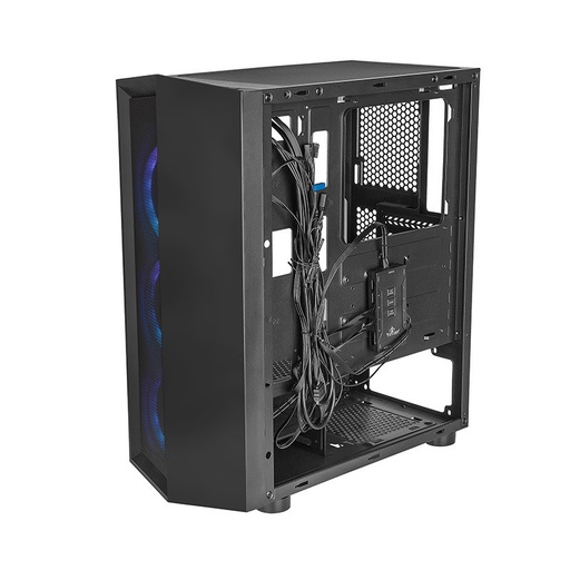 Gabinete Yeyian Ventle Master con Ventana, Midi-Tower, Micro ATX/ATX, USB 2.0/3.0, sin Fuente, Negro ― incluye 3 Ventiladores ARGB SKU: YCH-ATAB-01BK