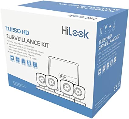 HILOOK Kit TurboHD 720p / DVR 8 canales / 4 Cámaras Bala / 4 Cables 18 Mts / 1 Fuente de Poder Profesional/KIT7208BM/1 x DVR-108G-F14 x THC-B110-M1 x Fuente de poder para las 4 cámaras4 x Cables siames para vídeo y alimentación (18 metros de longitud)