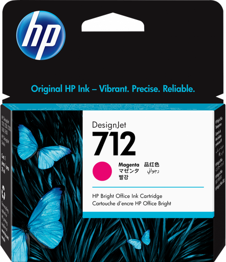 [3ED68A] HP 712 Magenta Original Cartucho de Tinta HP712 HP DesignJet T210, T230, T250, T630, T650 29ml SKU: 3ED68A