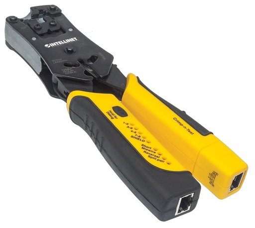 Intellinet Pinza Crimpeadora 780124, RJ-11/RJ-12/RJ-22/RJ-45, Negro/Amarillo SKU: 780124