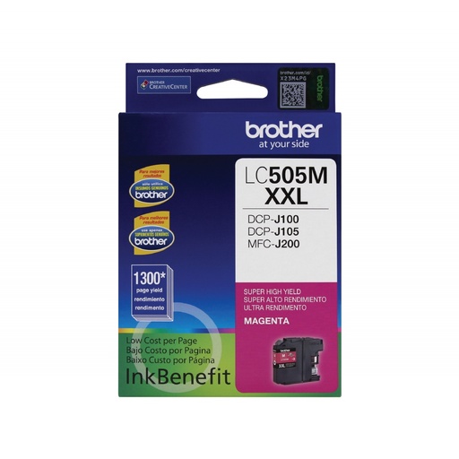 [LC505M] LC505M XXL Magenta Original Cartucho de Tinta LC505M Brother DCP-J100, DCP-J105, DCP-J200 1,300 Pág. SKU: LC505M