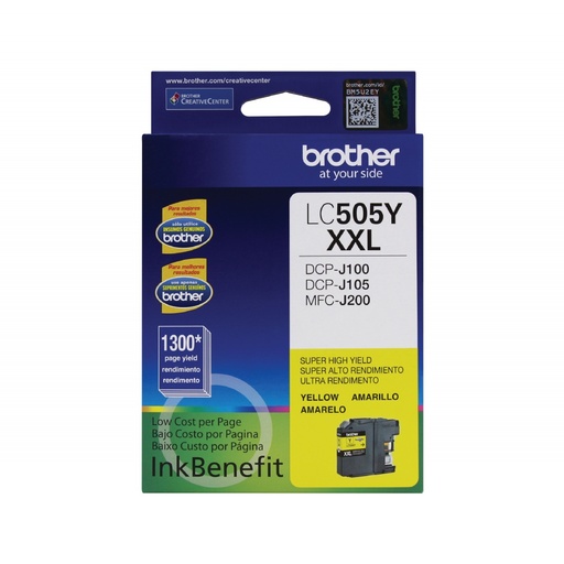 [LC505Y] LC505Y XXL Amarillo Original Cartucho de Tinta LC505Y Brother DCP-J100, DCP-J105, DCP-J200 1,300 Pág. SKU: LC505Y