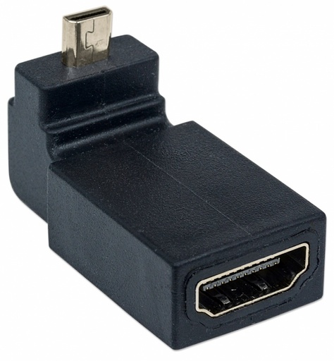 Manhattan Adaptador HDMI A Hembra - micro HDMI Macho, Ángulo de 90° Hacia Arriba SKU: 353441