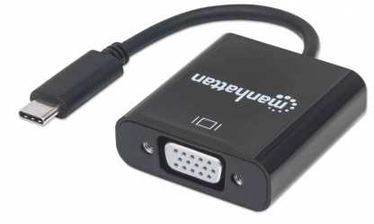 Manhattan Adaptador USB-C 3.1 Macho - VGA Hembra, Negro SKU: 151771