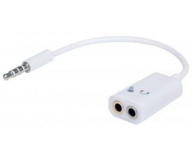 Manhattan Adaptador de Audio 3.5mm Macho - 2x 3.5mm Hembra, Blanco SKU: 354561