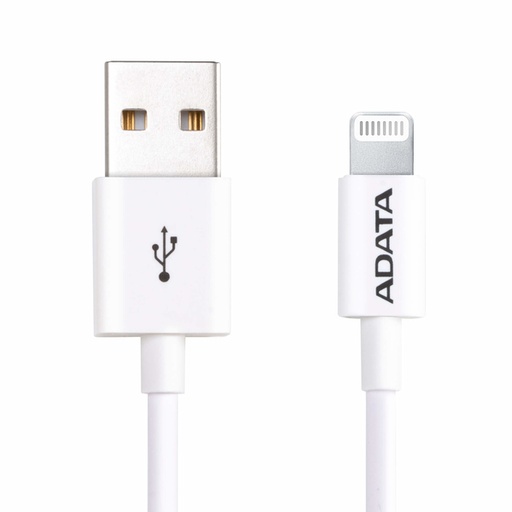 Cable USB A Lightning Adata iPhone Apple Blanco 1 Metro AMFIPL-1M-CWH