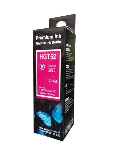 [M0H55ALCOM] GT52 Magenta Compatible Botella de Tinta HP Smart Tank 514, 517, 616, 500, 515, 519, 530, 533, 615, 618, HP Deskjet 5810, 5820, HP Ink Tank 115, 318, 319, 410, 415, 416, 418, 419, 455, 457, 450, 315/ 8,000Pag. 70ml. SKU: M0H55ALCOM