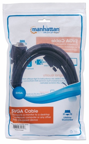 Manhattan Cable para Monitor SVGA 8mm, HD15 Macho - HD15 Hembra, 4.5 Metros, Negro SKU: 310345