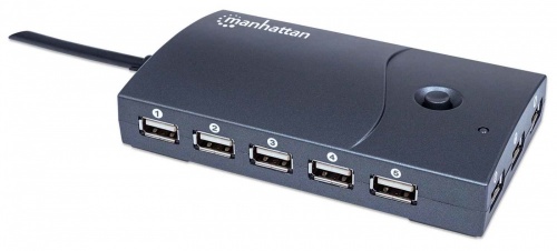 Manhattan Hub USB 2.0 de Alta Velocidad, 13 Puertos, 480 Mbit/s, Negro SKU: 162463