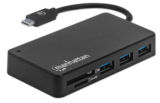 Manhattan Hub USB-C - 3 Puertos USB Hembra, 5000 Mbit/s, Negro SKU: 164948