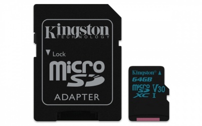 Memoria Flash Kingston Canvas Go!, 64GB MicroSDXC UHS-I Clase 10, con Adaptador SKU: SDCG2/64GB