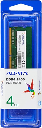 Memoria RAM UDIMM Adata Premier DDR4, 2666MHz, 4GB, Non-ECC, CL19 SKU: AD4U2666J4G19-S