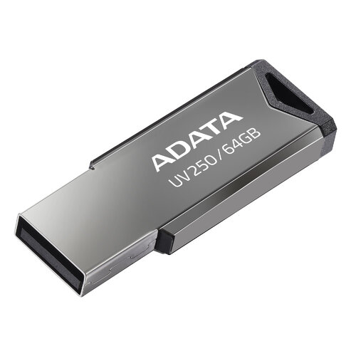 Memoria USB Adata UV250, 64GB, USB 2.0, Plata SKU: AUV250-64G-RBK