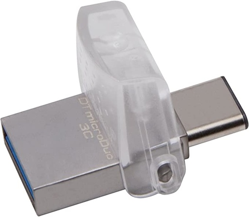 Memoria USB Kingston DataTraveler microDuo 3C, 64GB, USB 3.1/Micro USB, Lectura 100MB/s, Escritura 10MB/s, Plata SKU: DTDUO3C/64GB