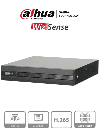 [XVR1B04H-I] DVR's HD 4 Canales DAHUA XVR1B04H-I - DVR de 4 Canales 5 Megapixeles Lite/ WizSense/ Cooper-I/ H.265+/ 4 Canales+2 IP o Hasta 6 Canales IP/ 4 Canales con SMD Plus/ Busqueda Inteligente (Humanos y Vehiculos)/ Codificación Inteligente/ 1 Puerto Sata 6TB/ SKU: XVR1B04H-I