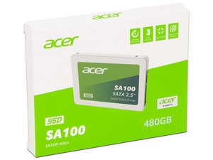 SSD Unidad de Estado Sólido ACER SA100 de 480GB 2.5" SATA III (6Gb/s). SKU: BL.9BWWA.103