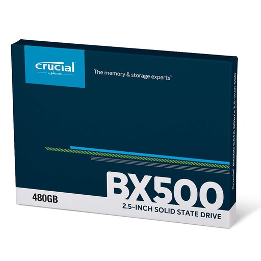 SSD Unidad de Estado Sólido Crucial BX500 de 480GB, 2.5" SATA III (6Gb/s). SKU: CT480BX500SSD1