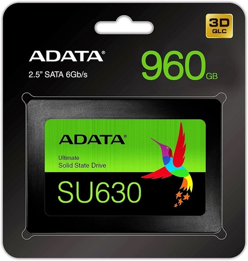 SSD Unidad de estado sólido ADATA Ultimate SU630 de 960GB, 2.5", SATA III (6GB/s). SKU: ASU630SS-960GQ-R