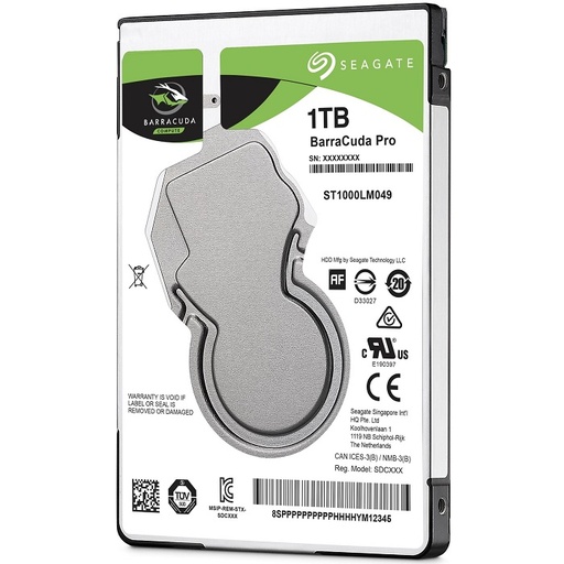 Disco Duro Interno Para Laptop Seagate Barracuda Pro 2.5'', 1TB, SATA III, 6 Gbit/s, 7200RPM, 128MB Caché SKU: ST1000LM049