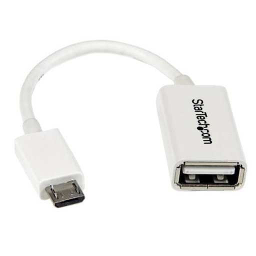 StarTech Cable Adaptador Micro USB Macho - USB OTG Hembra, 12cm, Blanco SKU: UUSBOTGW