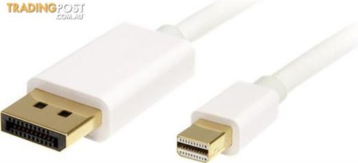 StarTech Cable Mini DisplayPort Macho - DisplayPort 1.2 Macho, 4K, 60Hz, 2 Metros, Blanco SKU: MDP2DPMM2MW