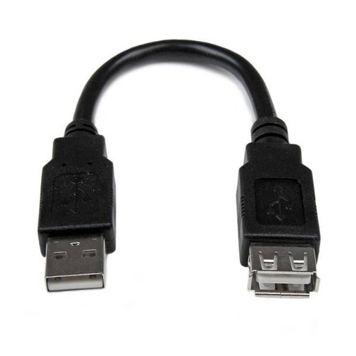 StarTech Cable de Extensión USB 2.0 Macho - Hembra, 15cm, Negro SKU: USBEXTAA6IN