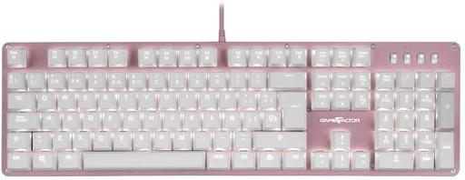 Teclado Gamer Game Factor KBG400, Teclado Mecánico, Switch KRED Blue, Alámbrico, Rosa (Español) SKU: KBG400-PK-BL