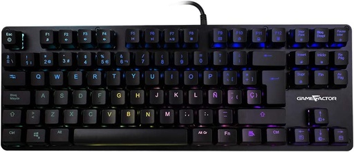 Teclado Gamer Game Factor KBG500 RGB, Teclado Mecánico, Switch KRED Blue, Alámbrico, Negro (Español) SKU: KBG500-BL