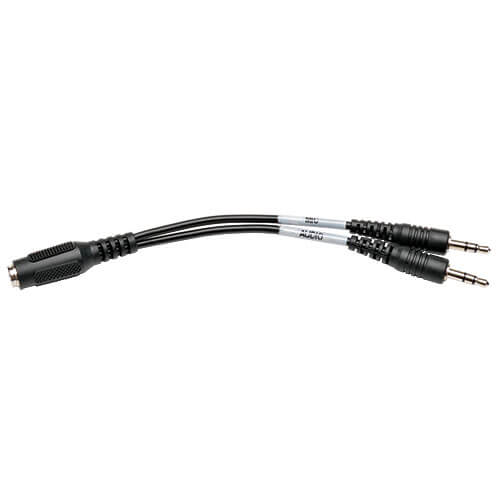 Tripp Lite Cable Divisor de Diadema 2x 3.5mm Macho - 3.5mm Hembra, 15.2cm, Negro SKU: P318-06N-FMM